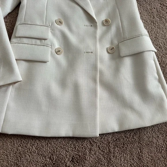 H&M Double-Breasted Cream Blazer Jacket -XS - Picture 5 of 10